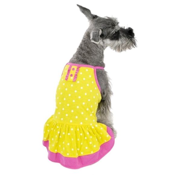 NWT Vibrant Life Yellow Polka Dot Dog Dress - Picture 6 of 14